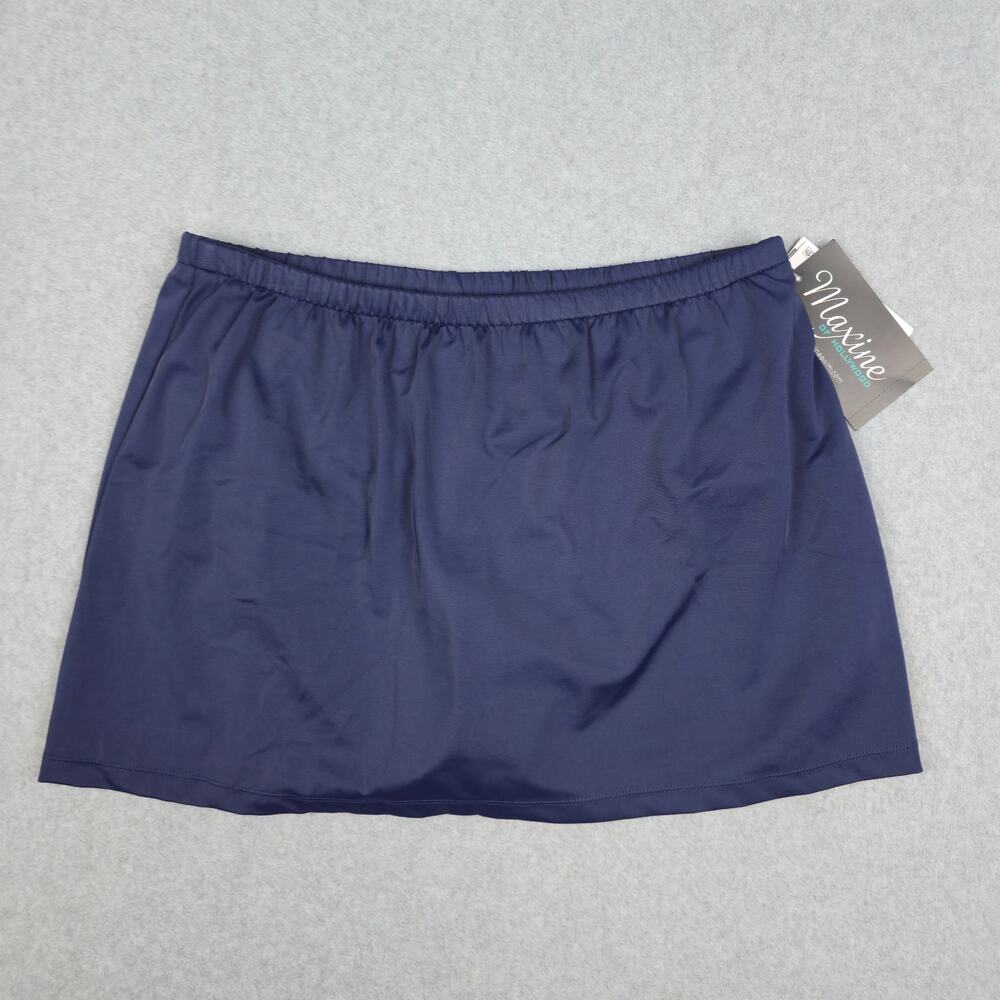 NWT Maxine of Hollywood Womens Size 14 Navy Blue Swim Skirt